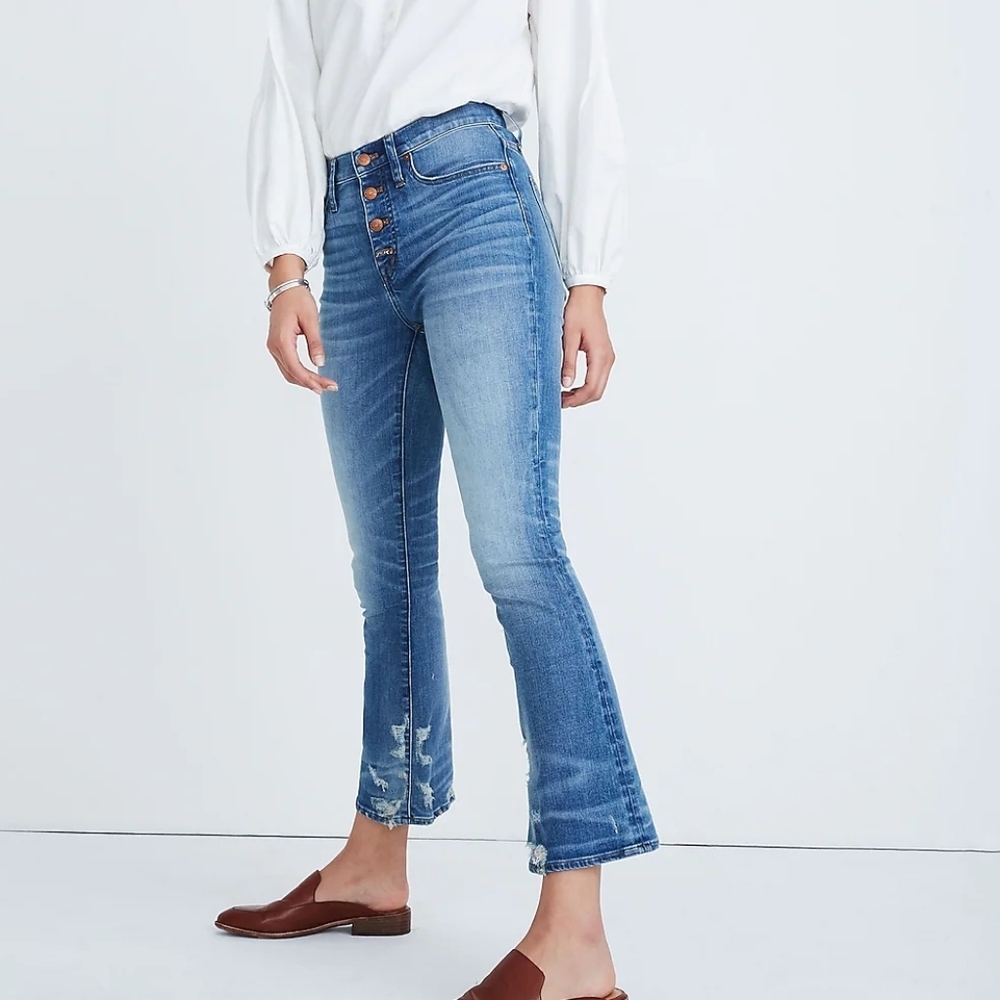 Madewell Bess Wash Cali Demi-Boot Button-Front Edition Jeans 25